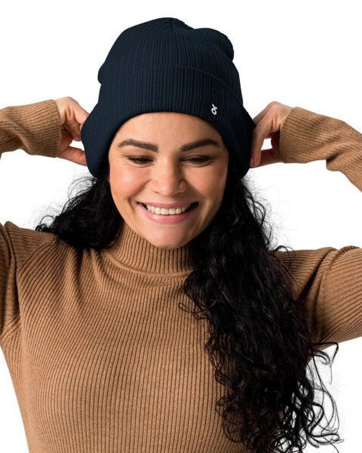Rippenmütze aus Bio-Baumwolle Unisex - PepMelon weißes Logo – Ansicht 2