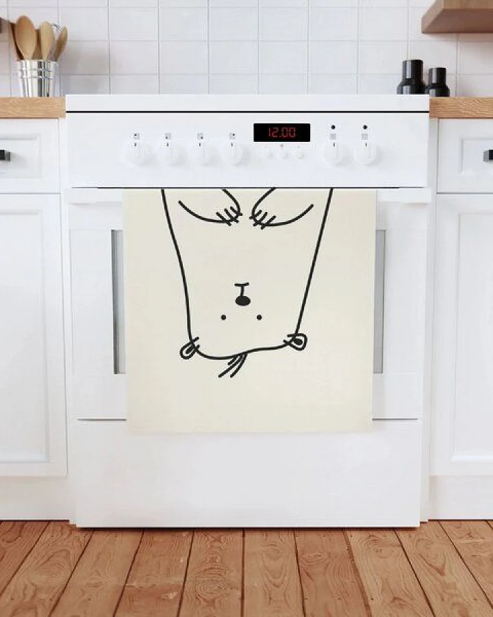 PepMelon Bear Geschirrtuch, 50 x 70 cm, Bio-Baumwolle
