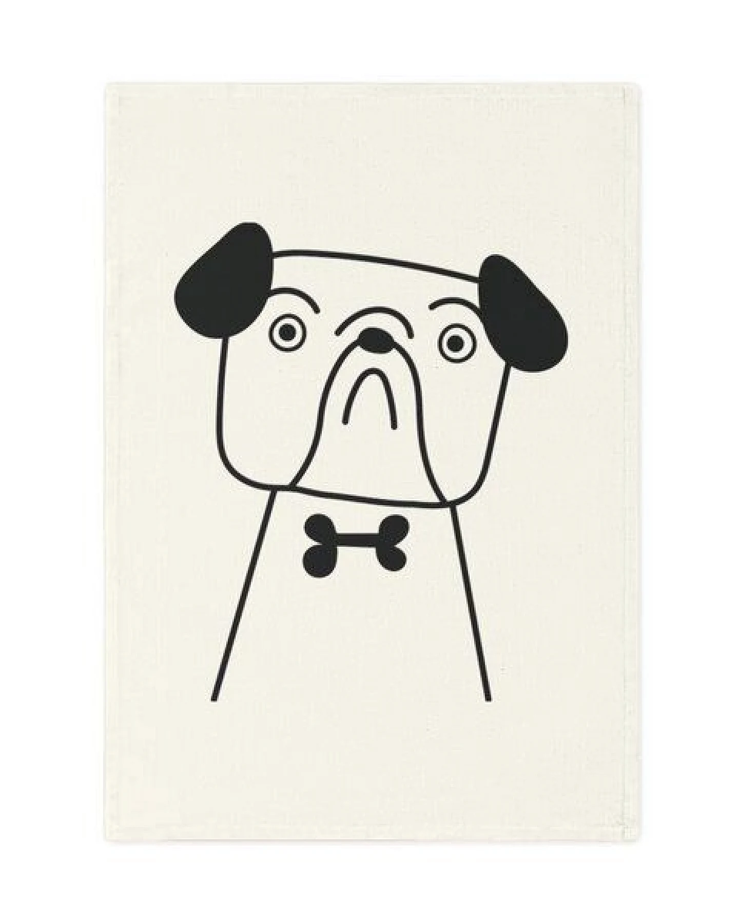 PepMelon Bulldog Hund Geschirrtuch, 50 x 70 cm, Bio-Baumwolle – Ansicht 2