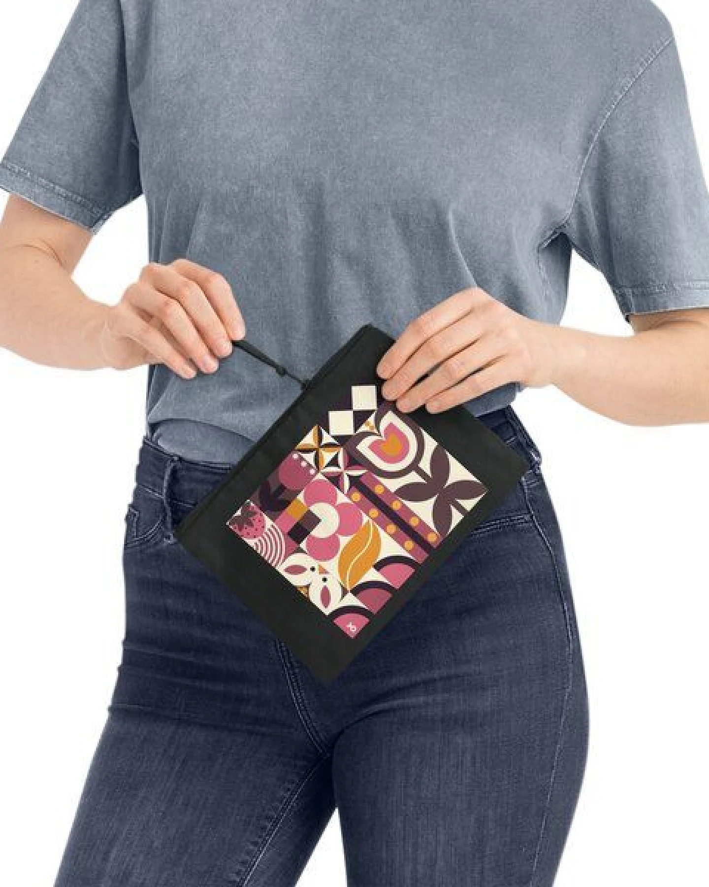 PepMelon Frühling Bauhaus Federtasche kleine Tasche Recycelte Baumwolle und Polyester – Ansicht 3