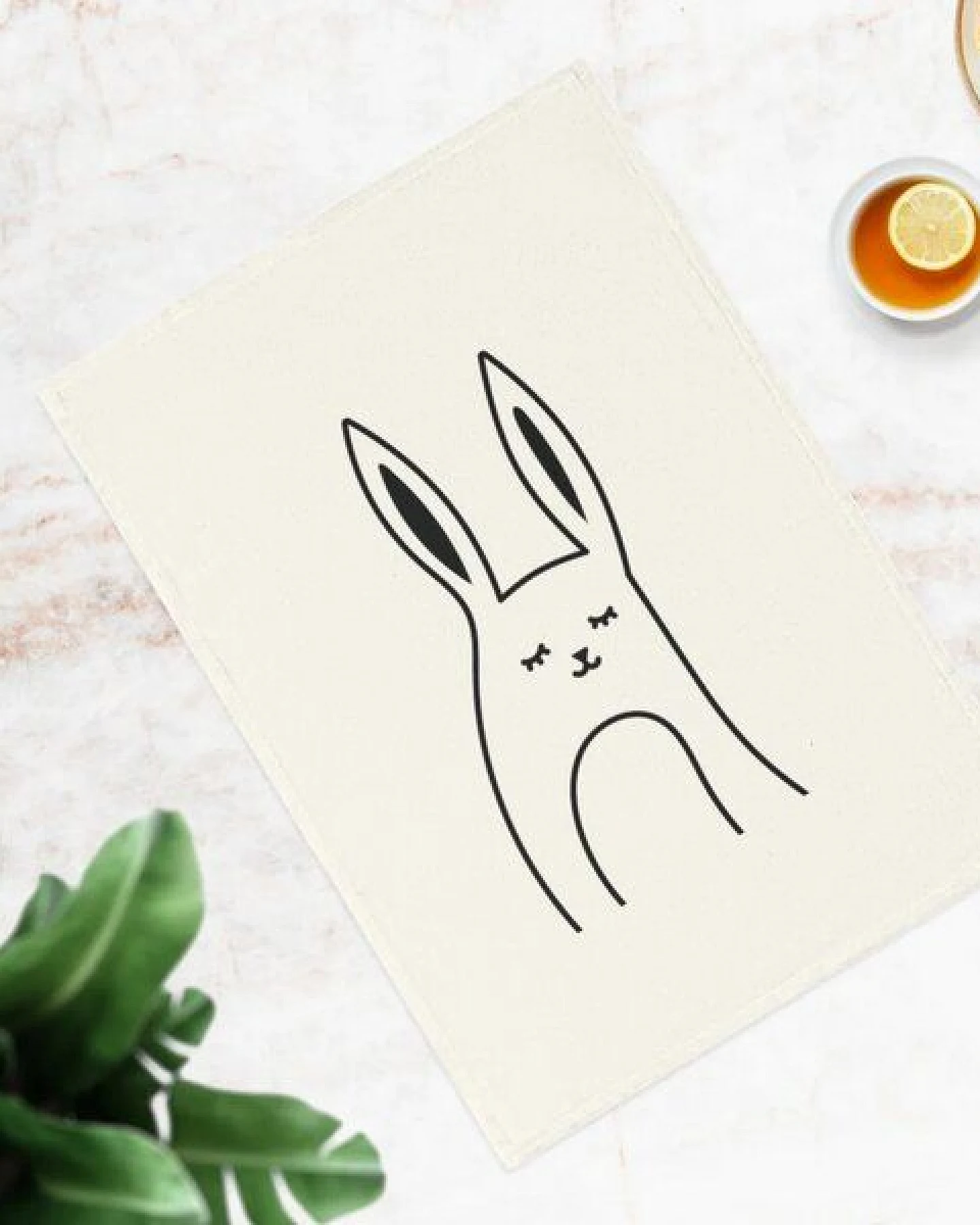 PepMelon Kaninchen Geschirrtuch, 50 x 70 cm, Bio-Baumwolle – Ansicht 2