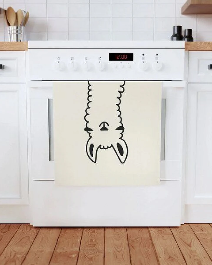 PepMelon Lama Geschirrtuch, 50 x 70 cm, Bio-Baumwolle