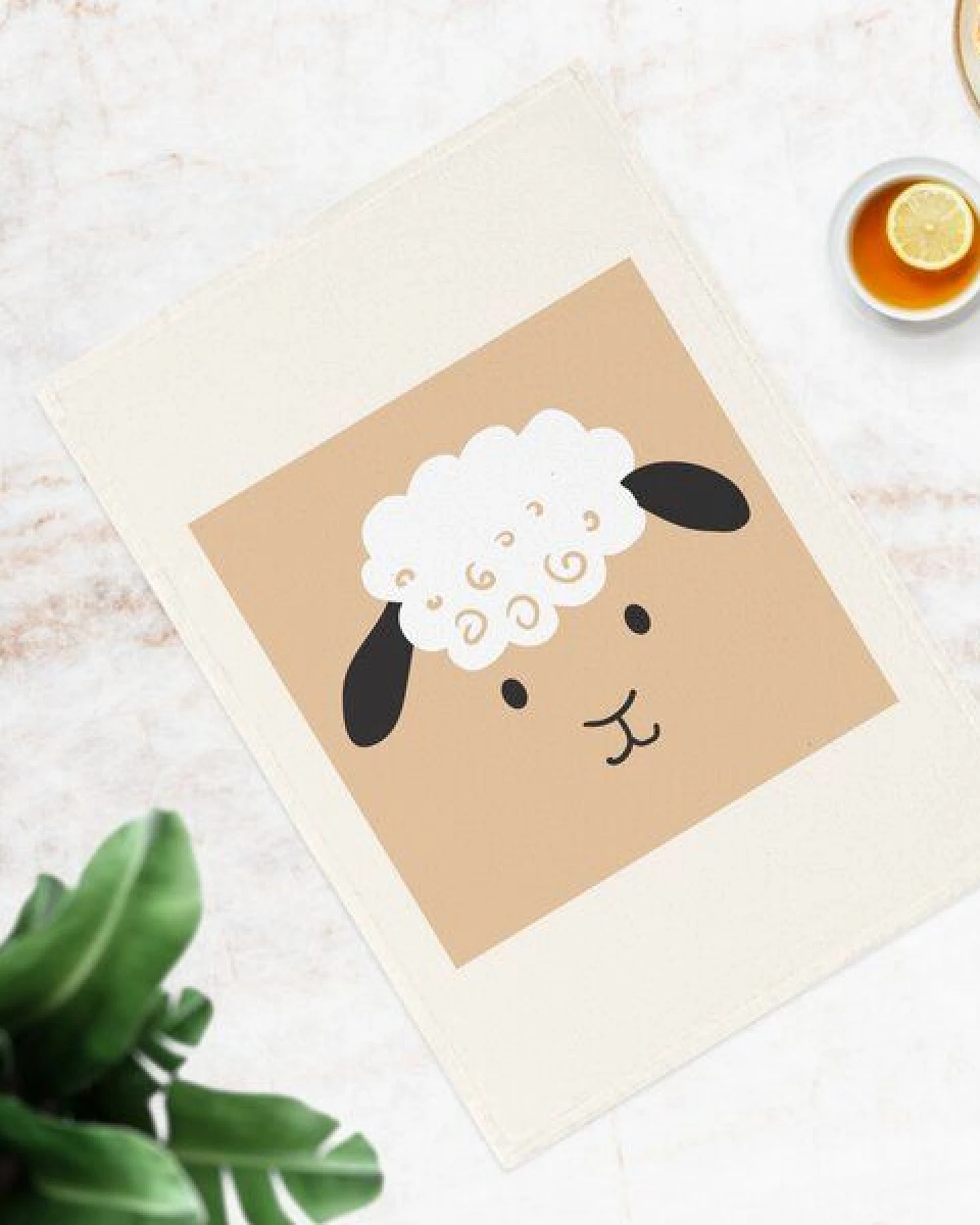 PepMelon Schaf Bio-Baumwoll-Geschirrtuch, 50 x 70 cm – Ansicht 3