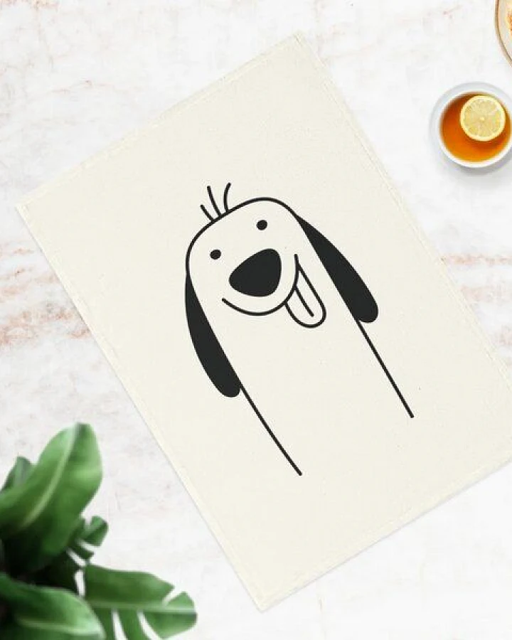 PepMelon Spaniel Hund Geschirrtuch, 50 x 70 cm, Bio-Baumwolle