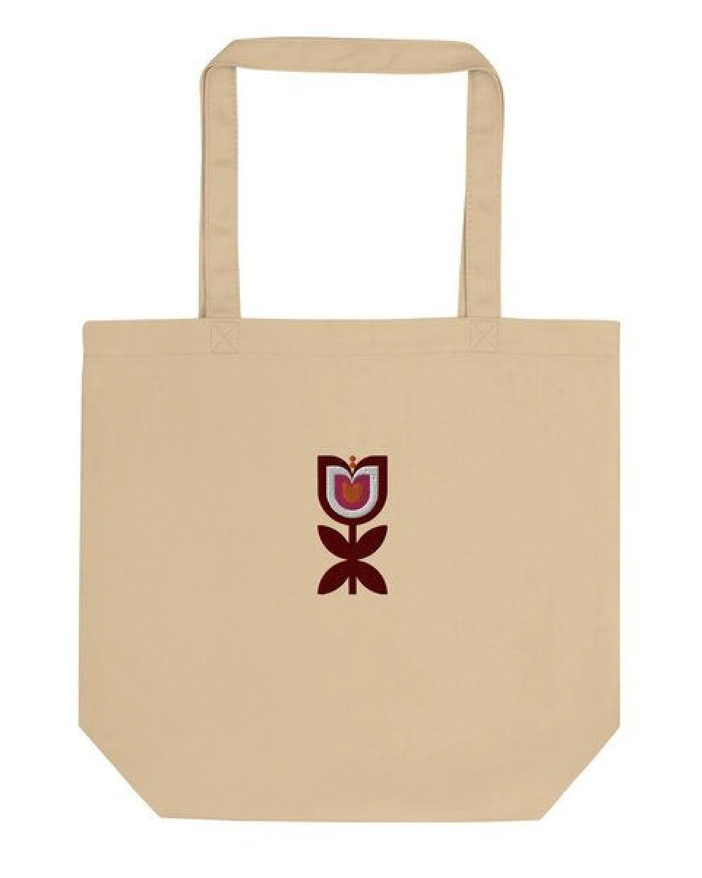 PepMelon Tulpen Blume bestickte Shopper-Tasche aus Bio-Baumwolle – Ansicht 3