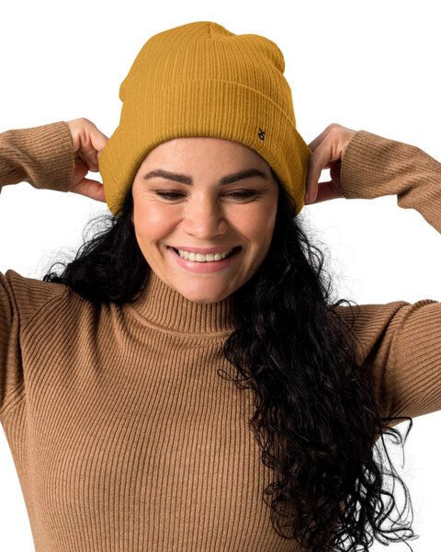 Rippenmütze aus Bio-Baumwolle Unisex - PepMelon schwarzes Logo – Ansicht 2