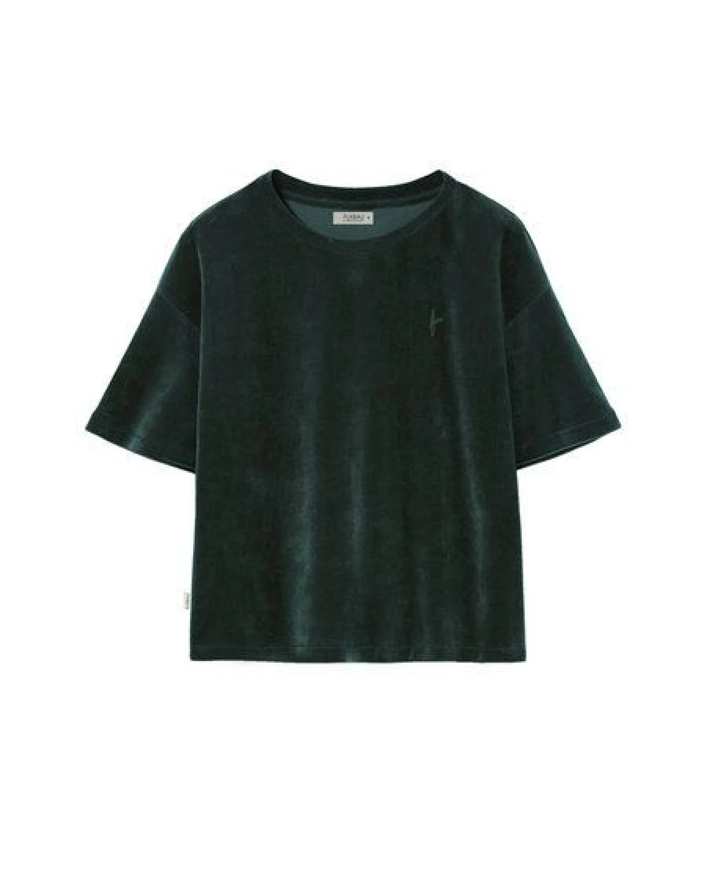 FUXBAU Frauen Cropped Samt T-Shirt – Ansicht 2