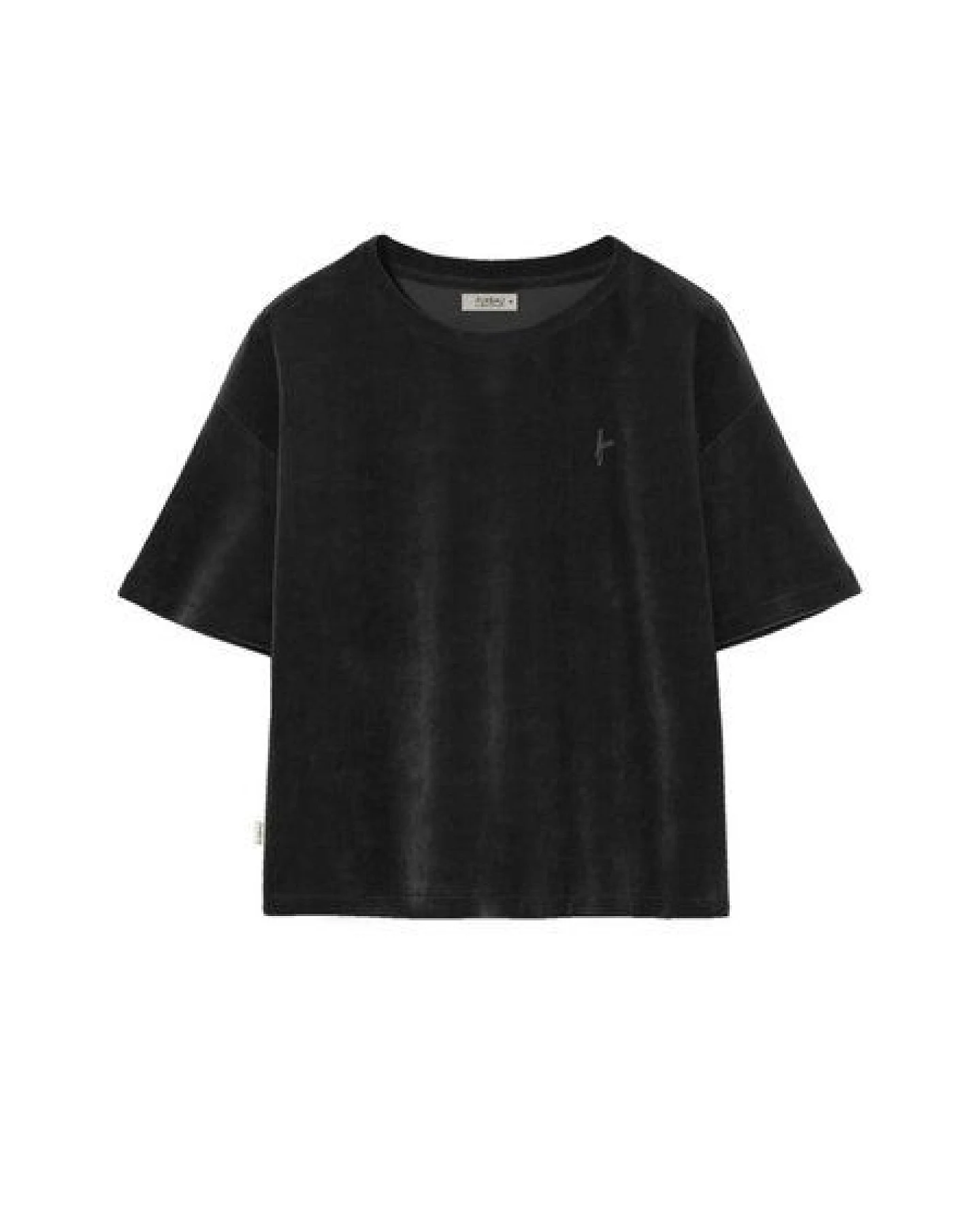 FUXBAU Frauen Cropped Samt T-Shirt – Ansicht 2