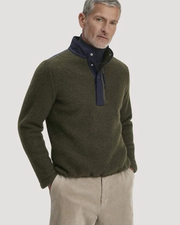 Produktseite: hessnatur Wollfleece Troyer Relaxed aus reiner Bio-Merinowolle