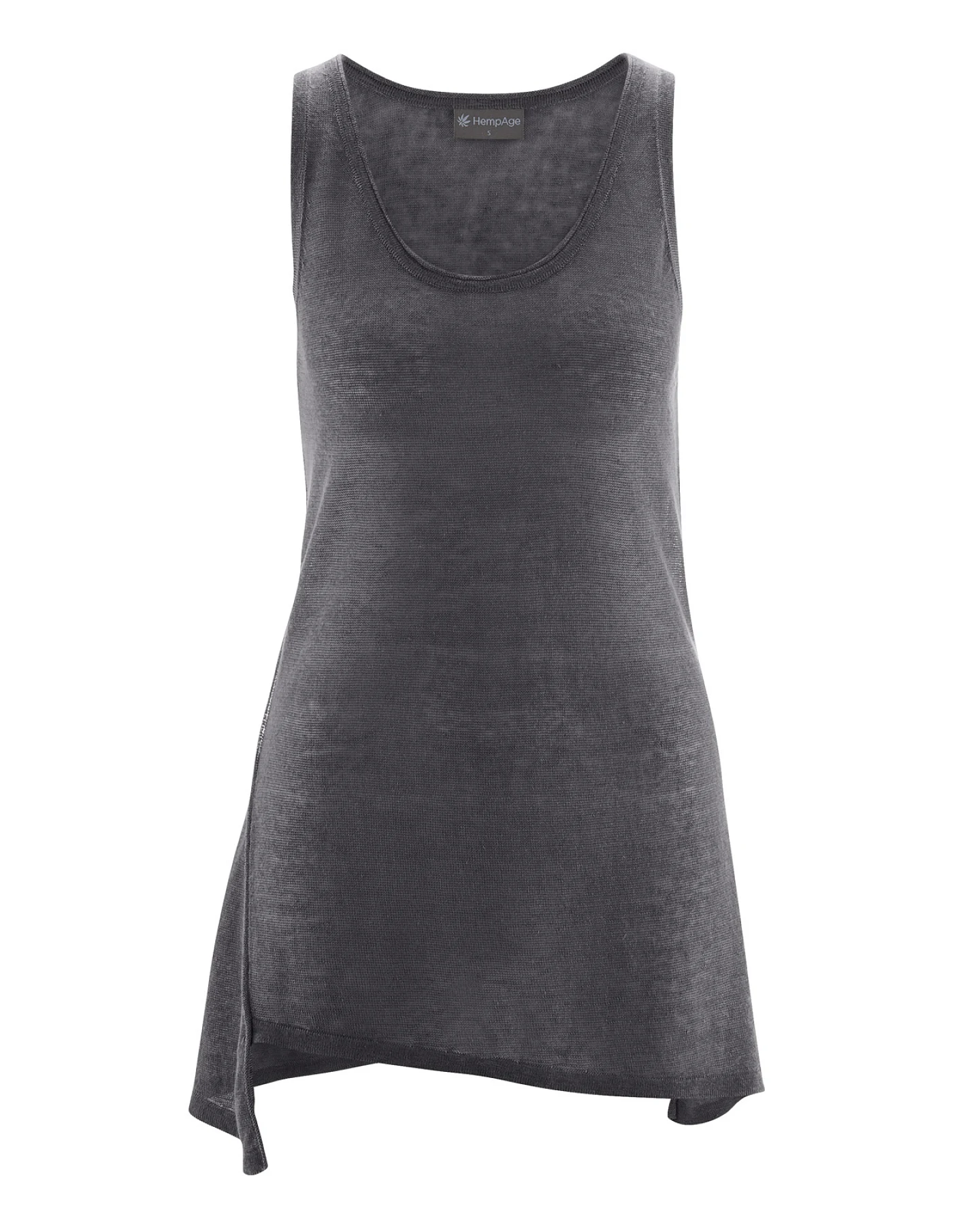 Hempage Damen vegan Top Asymmetrisch Anthrazit – Ansicht 2