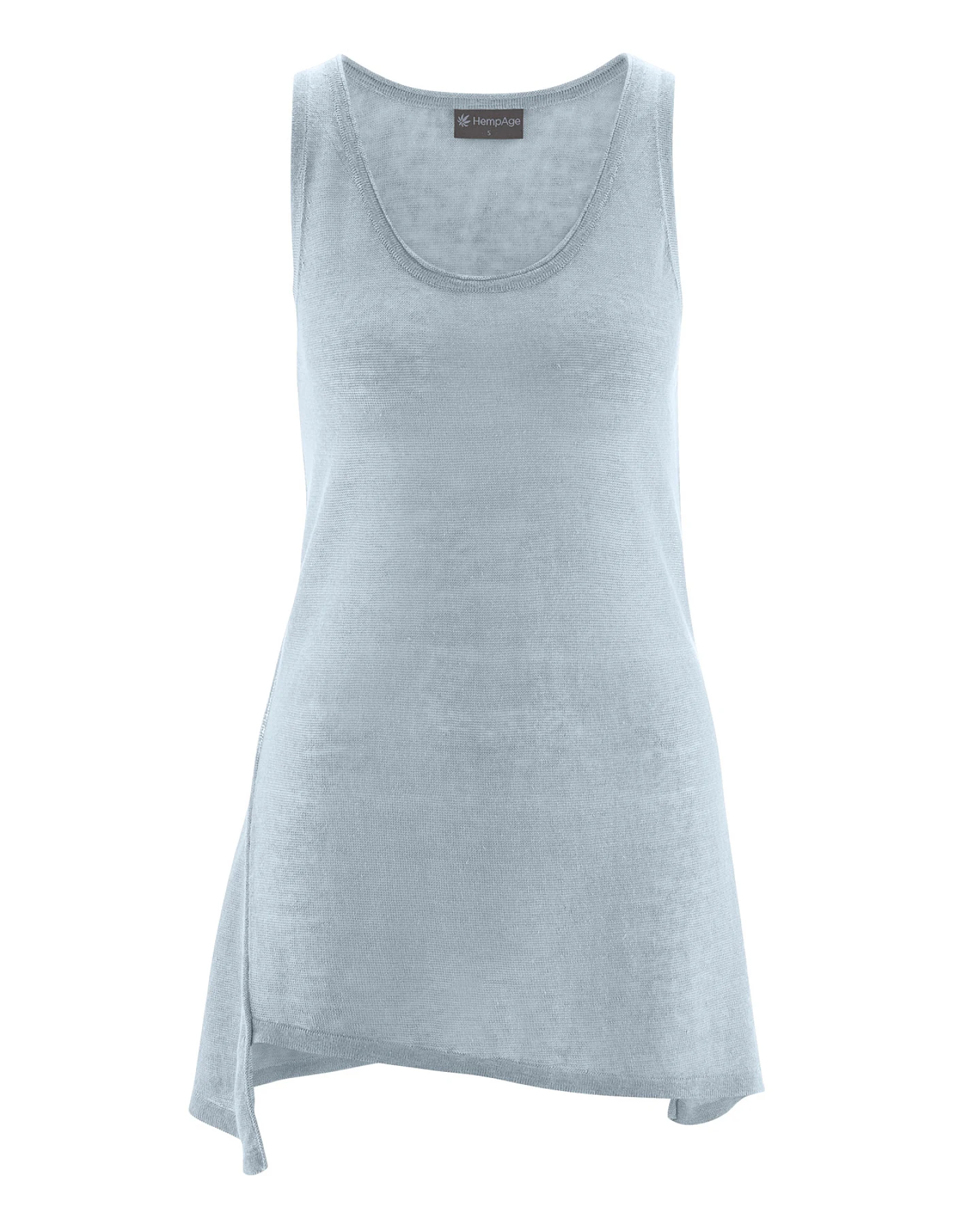 Hempage Damen vegan Top Asymmetrisch Platin – Ansicht 2