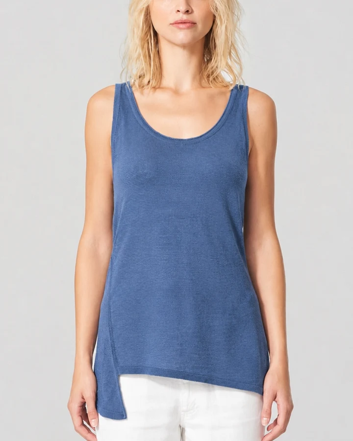 Hempage Damen vegan Top Asymmetric Blueberry