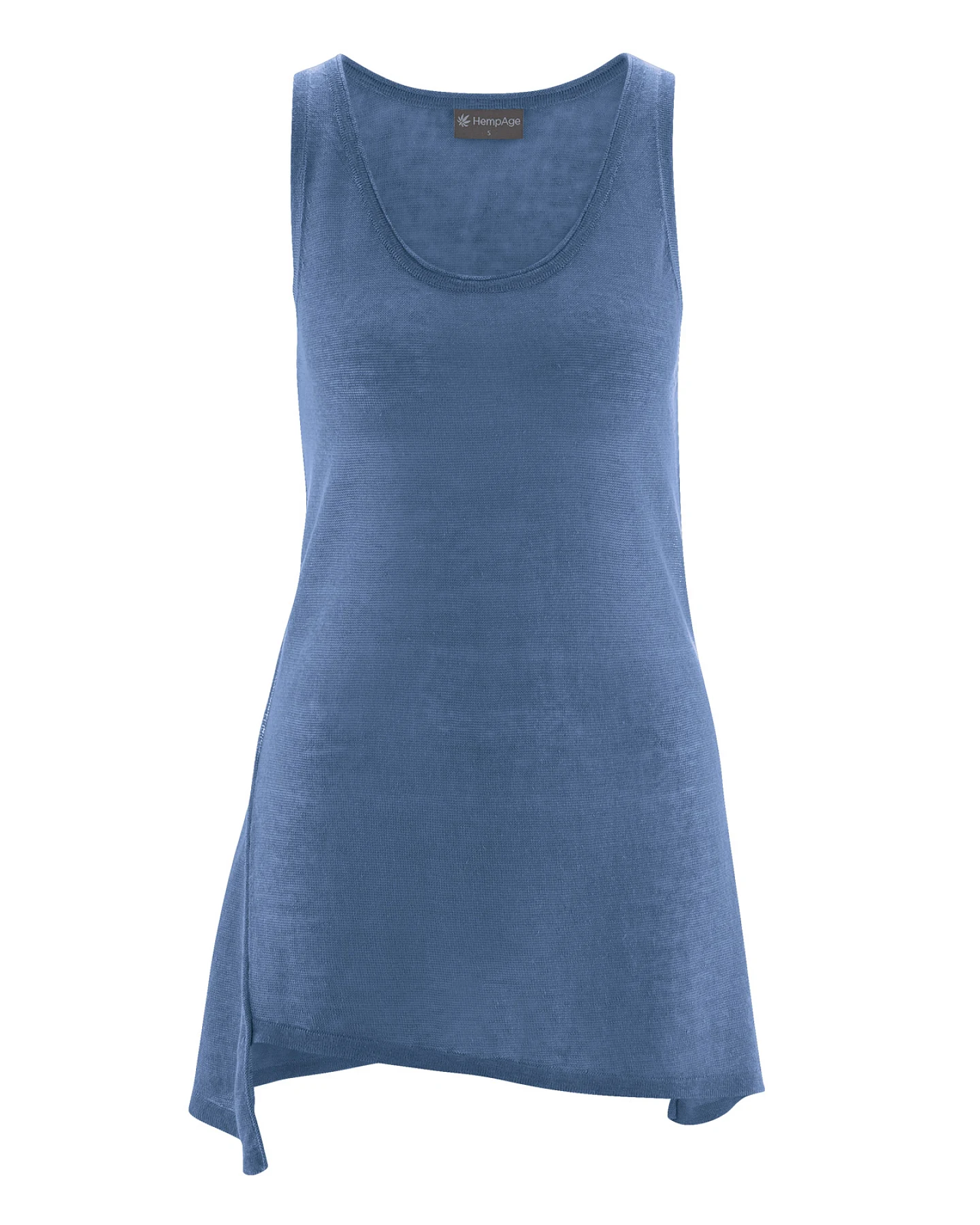 Hempage Damen vegan Top Asymmetric Blueberry – Ansicht 2