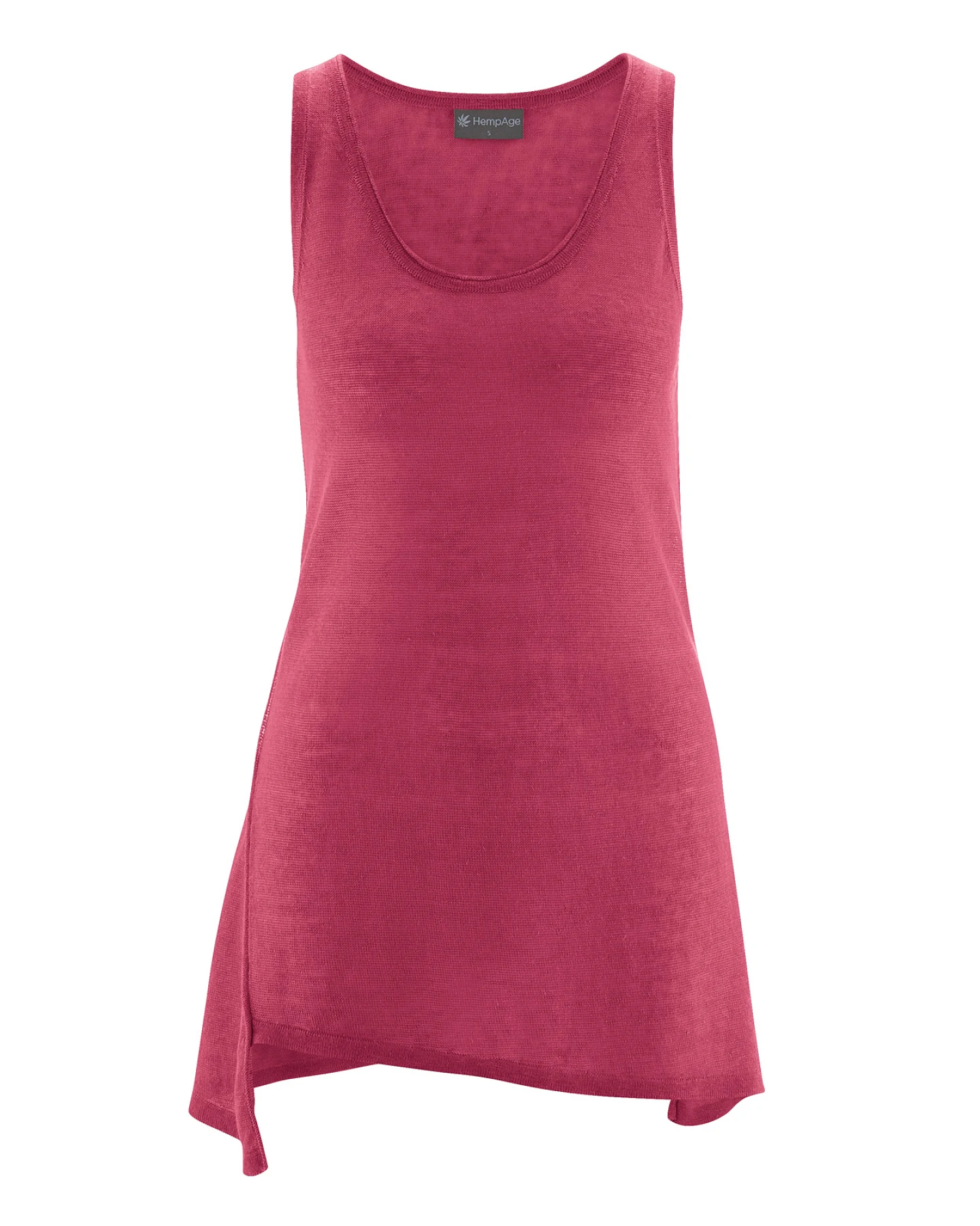 Hempage Damen vegan Top Asymmetrisch Sangria Rot – Ansicht 2