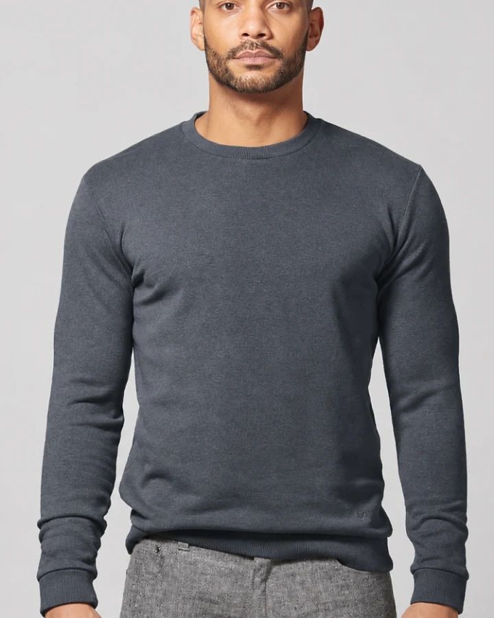 Hempage Herren vegan Sweatshirt Regular Fit Dunkelgrau