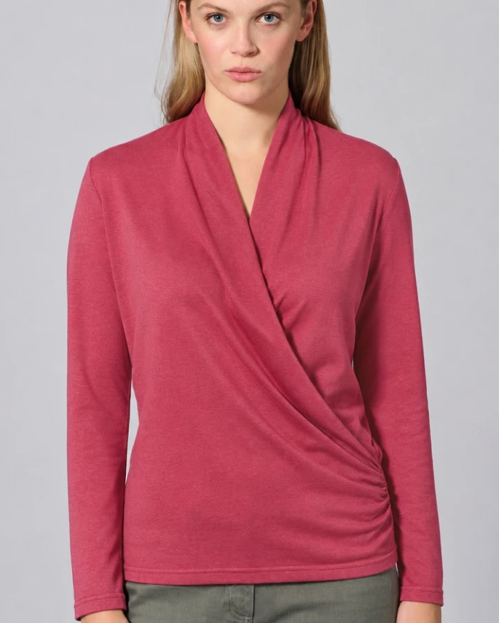 Hempage Damen vegan Langarmshirt Attractive Barolo Rosa