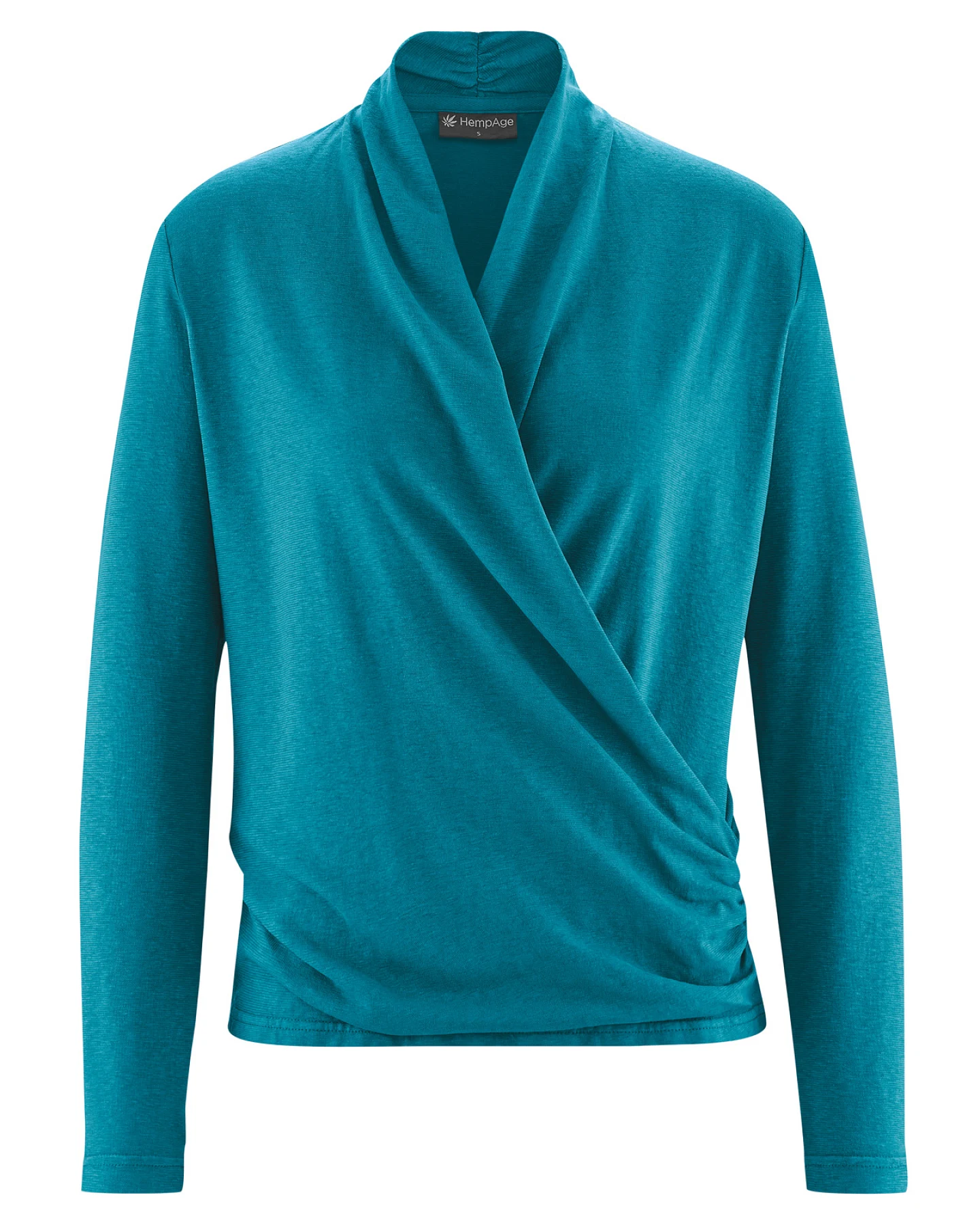 Hempage Damen vegan Langarmshirt Attractive Lagunenblau – Ansicht 2
