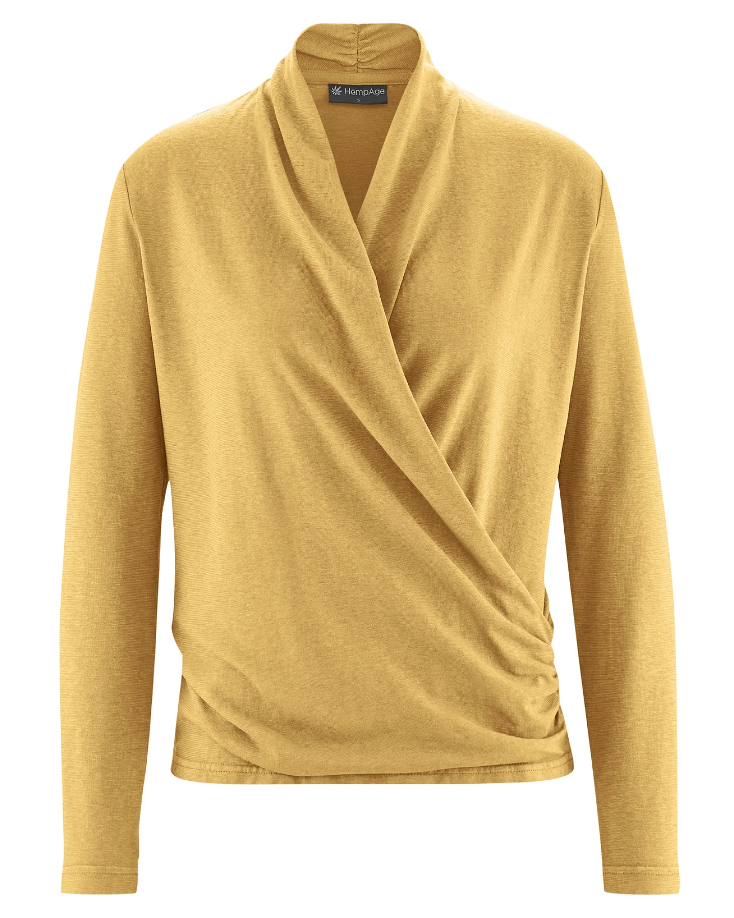 Hempage Damen vegan Langarmshirt Attractive Dijon Gelb – Ansicht 2