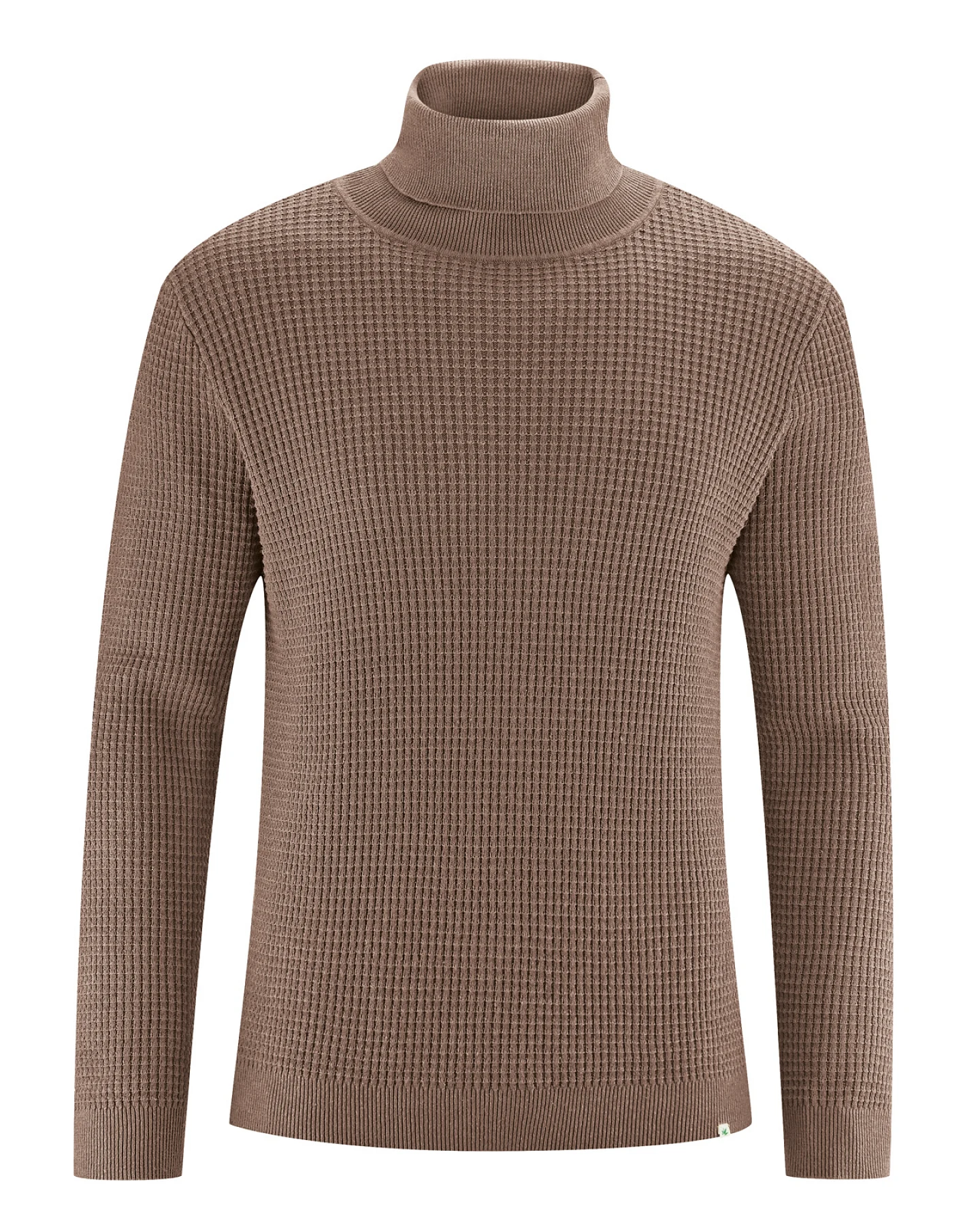 Hempage Herren vegan Rollkragenpullover Kiesbraun – Ansicht 2