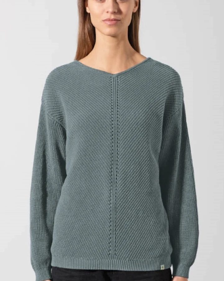 Hempage Damen vegan Pullover Timeless Titanium