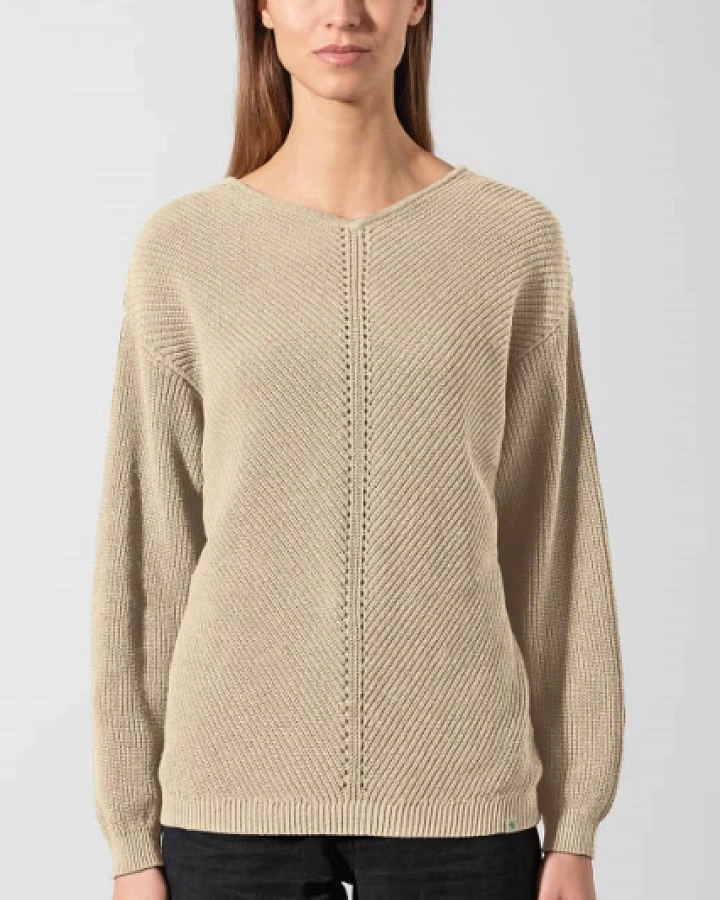 Hempage Damen vegan Pullover Timeless Gobi In Beige