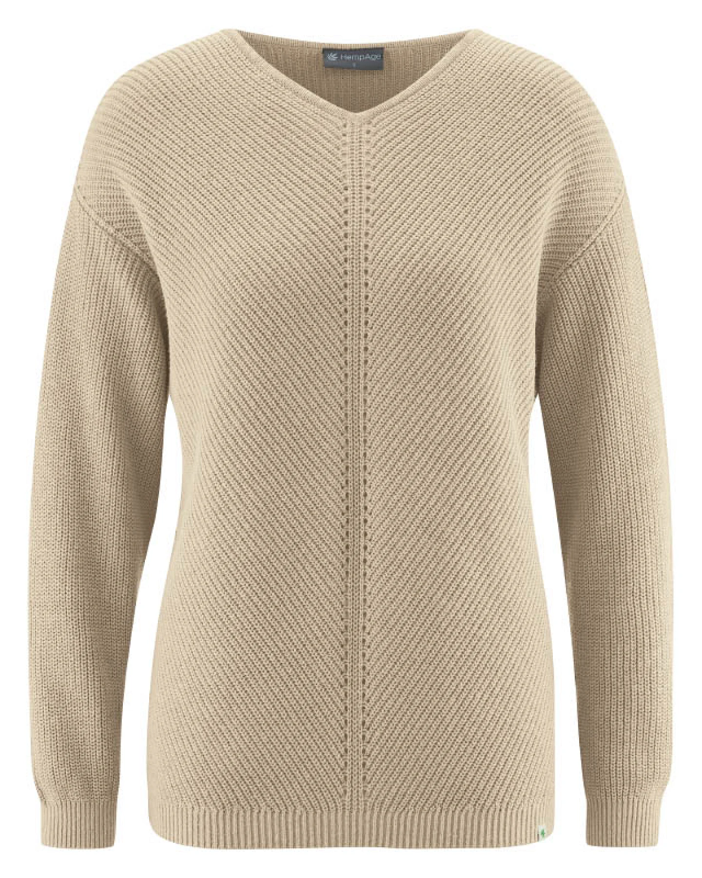 Hempage Damen vegan Pullover Timeless Gobi In Beige – Ansicht 2