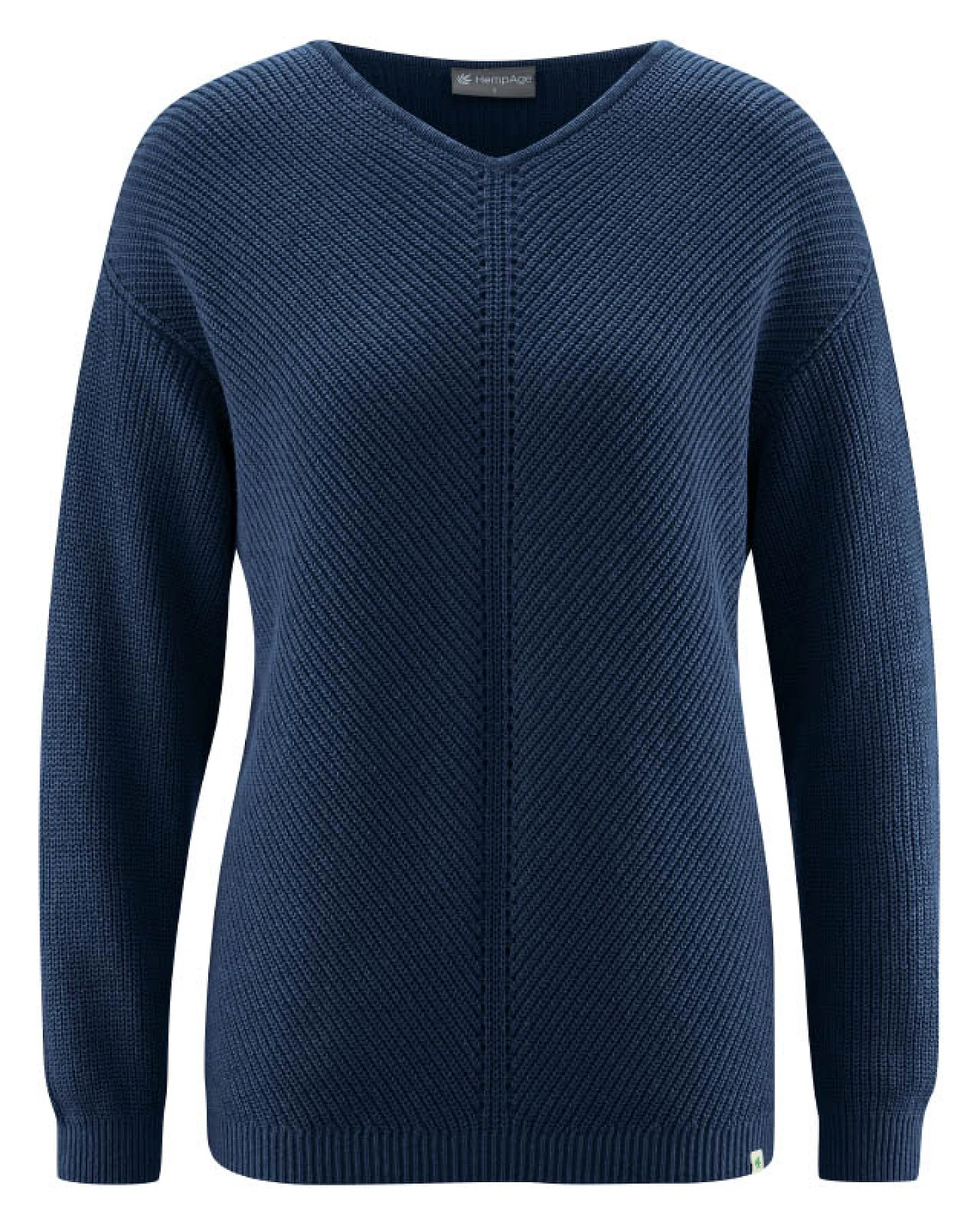Hempage Damen vegan Pullover Timeless In Marineblau – Ansicht 2