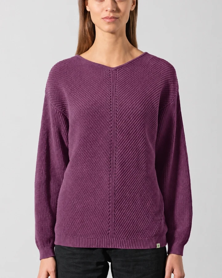 Hempage Damen vegan Pullover Timeless In Lila