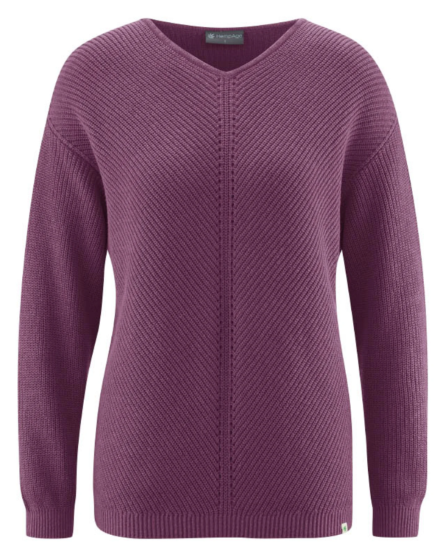 Hempage Damen vegan Pullover Timeless In Lila – Ansicht 2