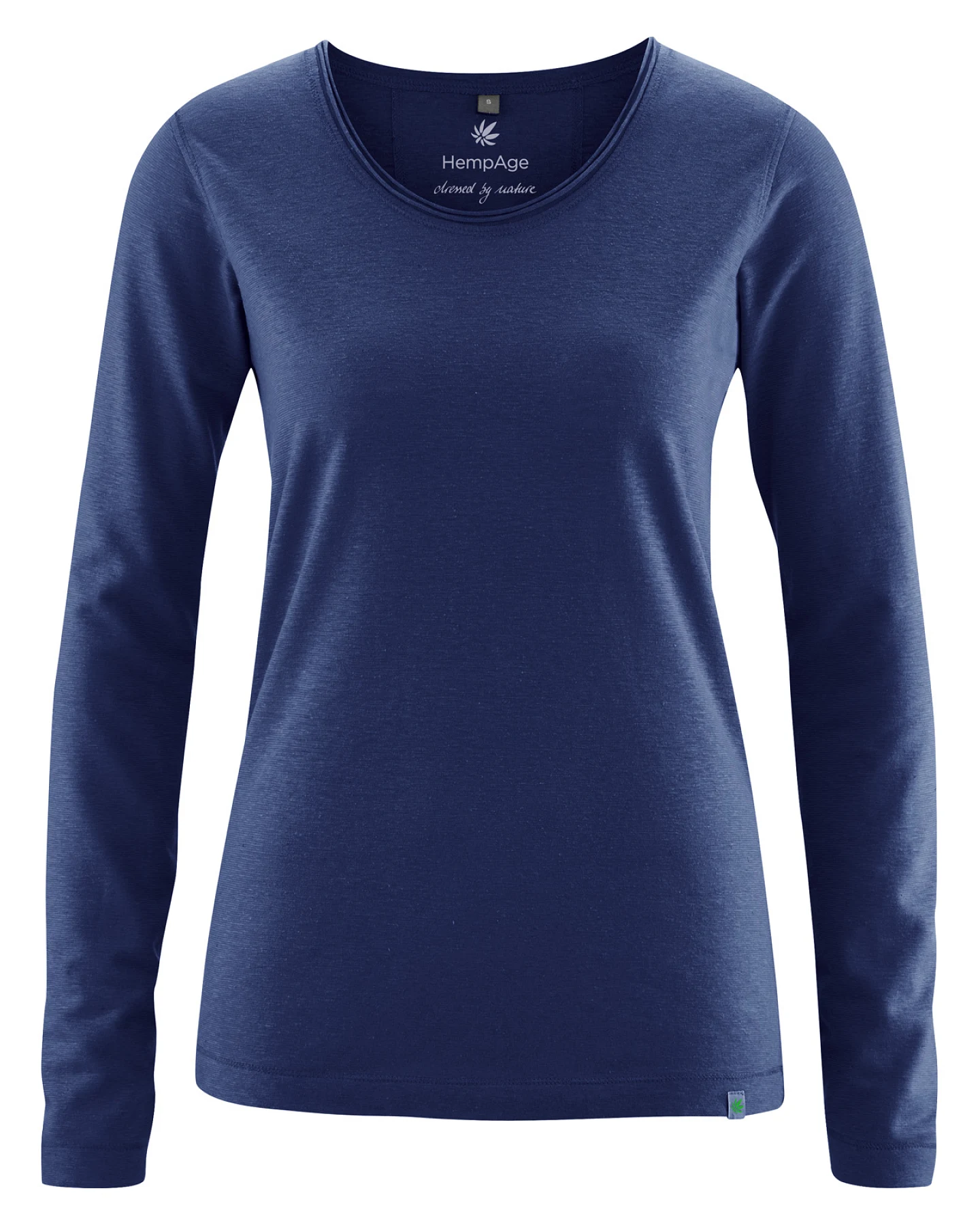 Hempage Damen vegan Langarmshirt Damen Leicht Night Navy – Ansicht 2