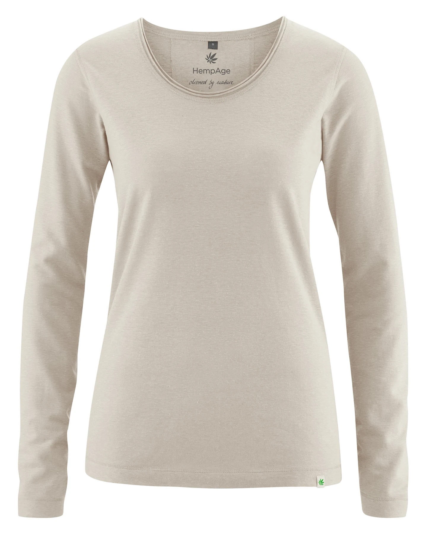 Hempage Damen vegan Langarmshirt Thistle Beige – Ansicht 2