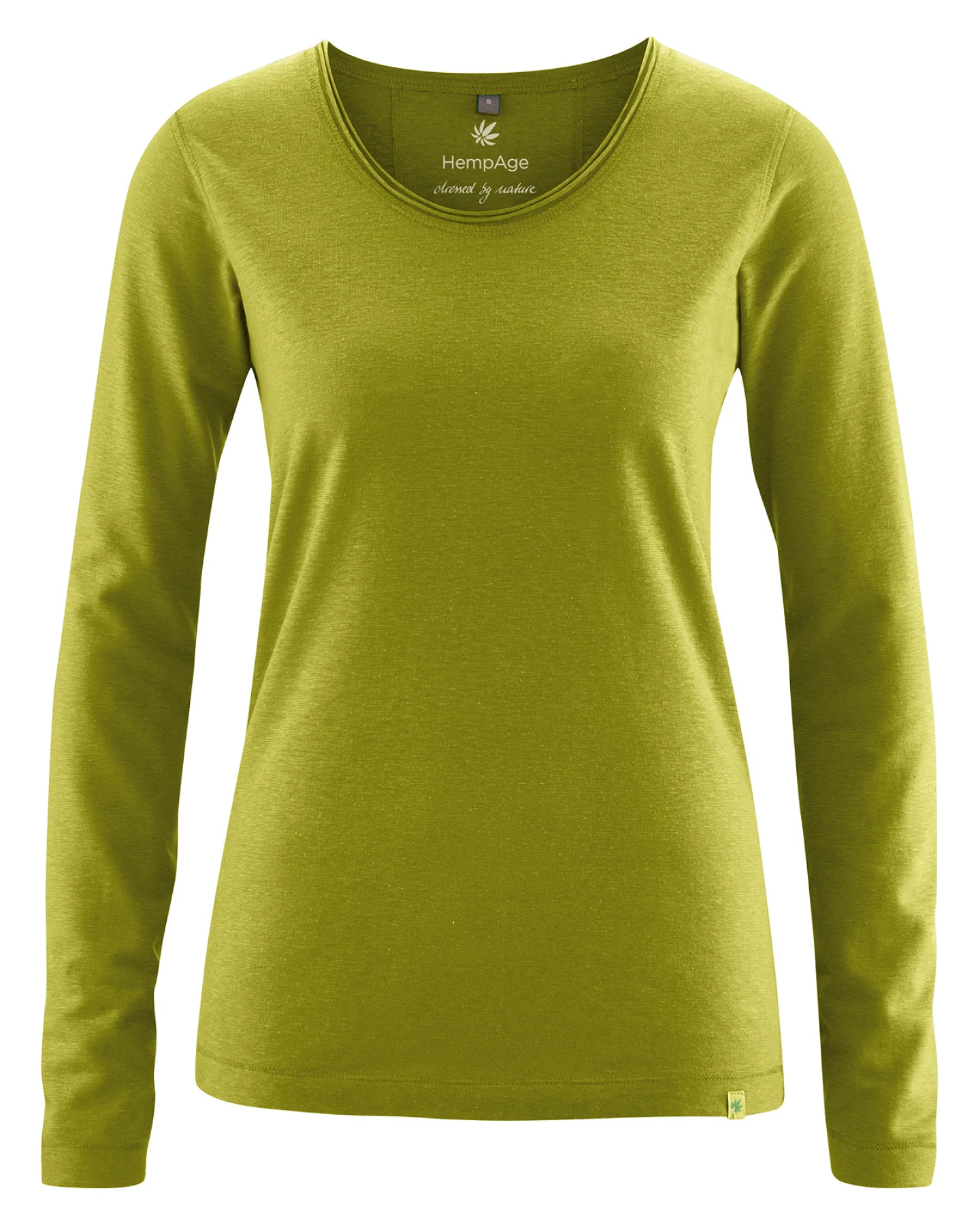Hempage Damen vegan Langarmshirt Damen Hanf Bio Baumwolle Farngrün – Ansicht 2