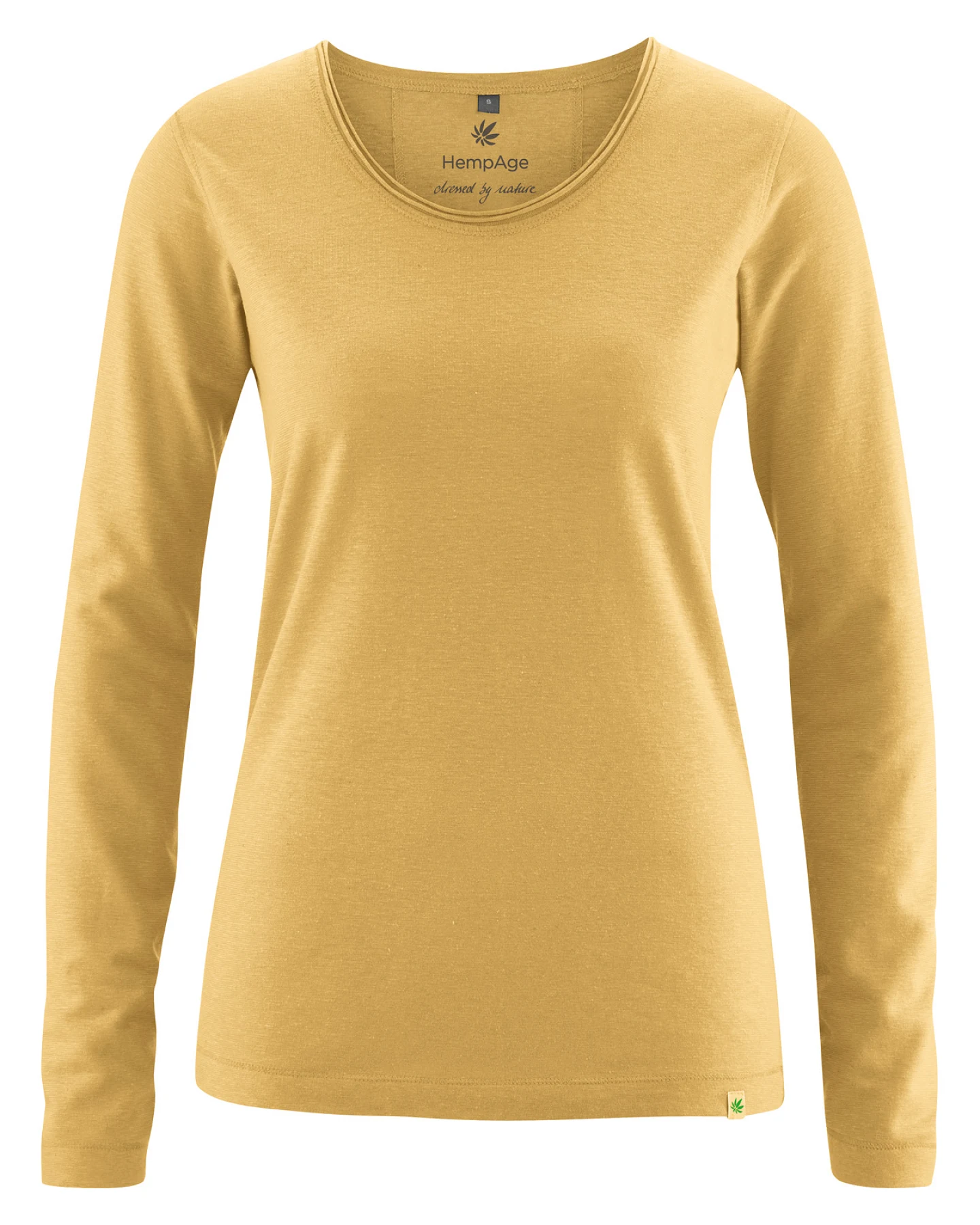 Hempage Damen vegan Langarmshirt Dijon Gelb – Ansicht 2