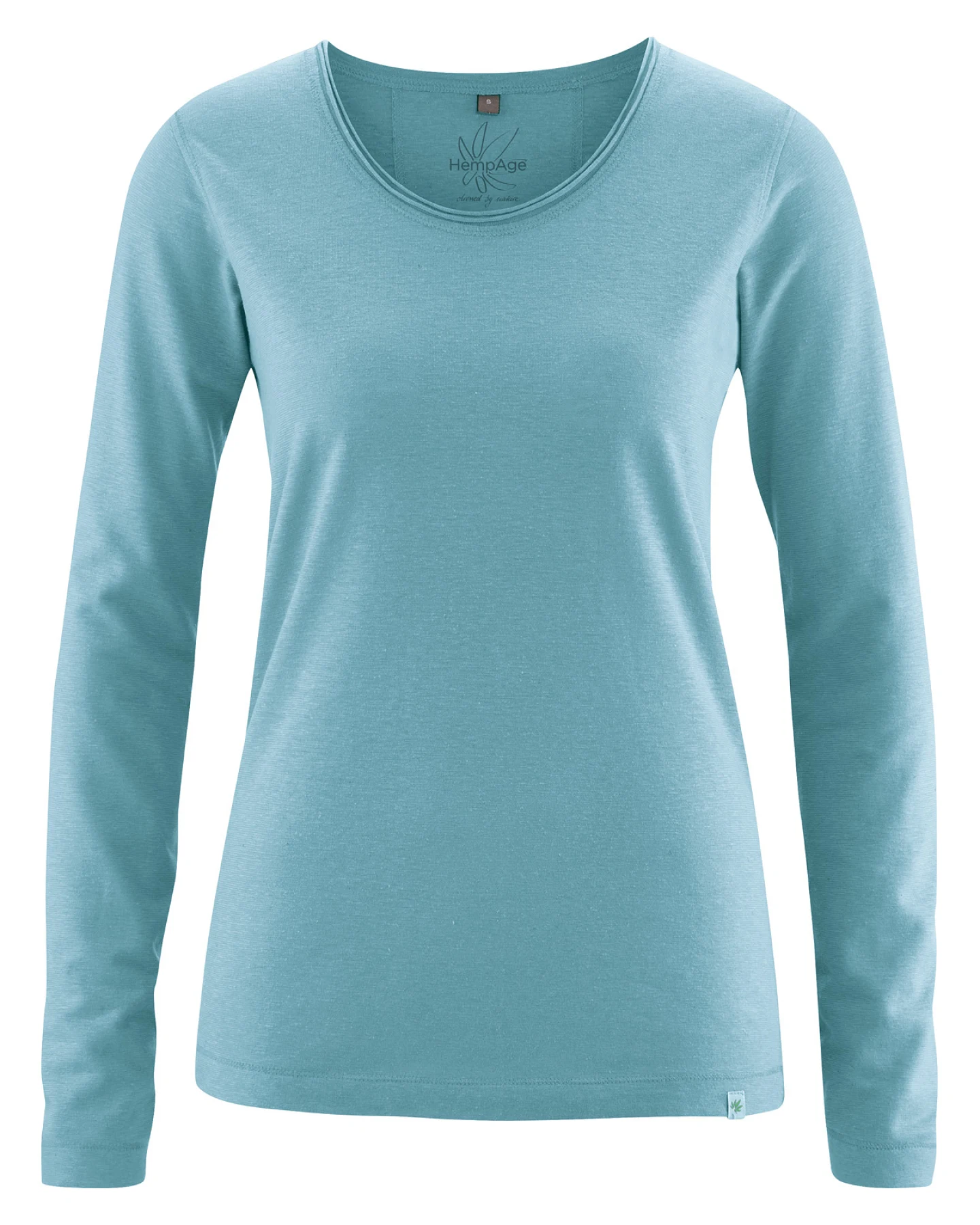 Hempage Damen vegan Langarmshirt Wave Blau – Ansicht 2
