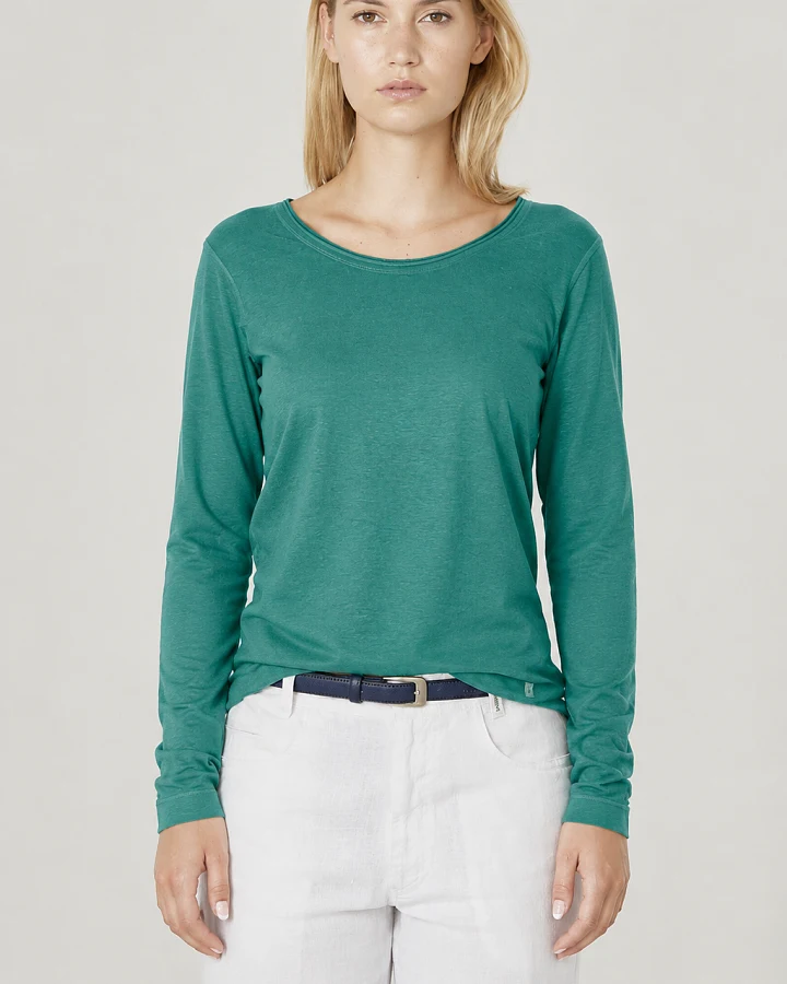 Hempage Damen vegan Langarm T-Shirt Dschungelgrün
