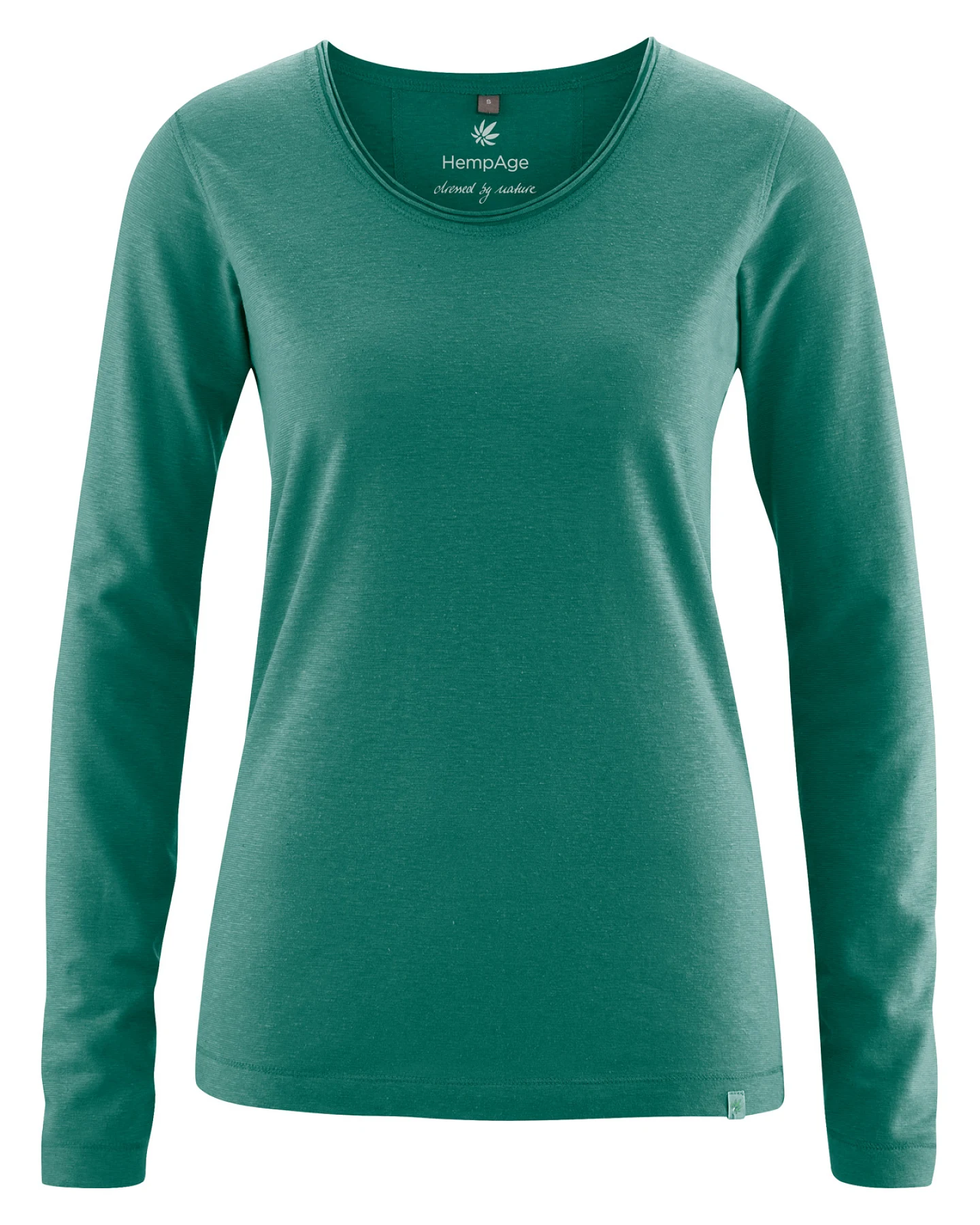 Hempage Damen vegan Langarm T-Shirt Dschungelgrün – Ansicht 2