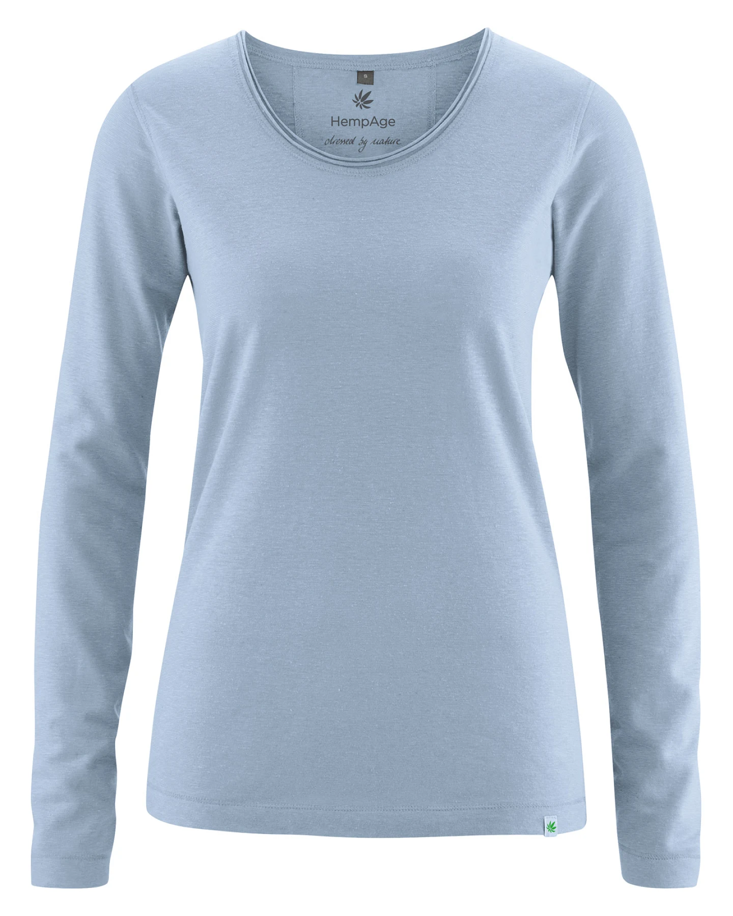 Hempage Damen vegan Langarmshirt Smoke Blue – Ansicht 2
