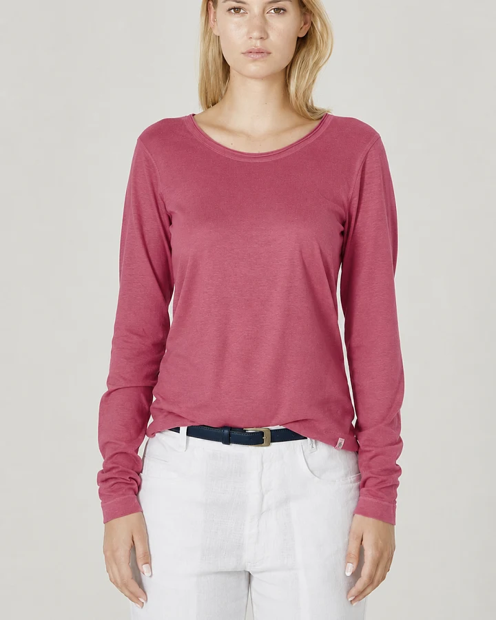 Hempage Damen vegan Langarmshirt Tinto Rot