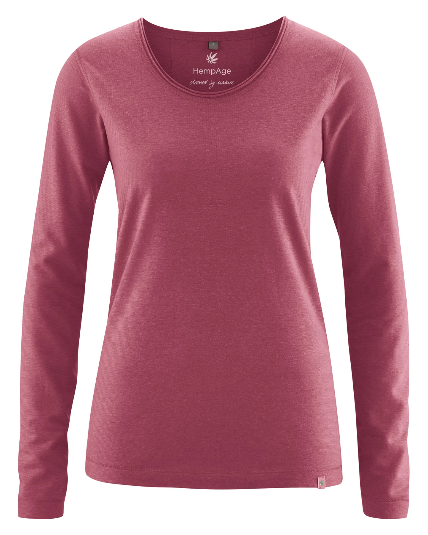 Hempage Damen vegan Langarmshirt Tinto Rot – Ansicht 2