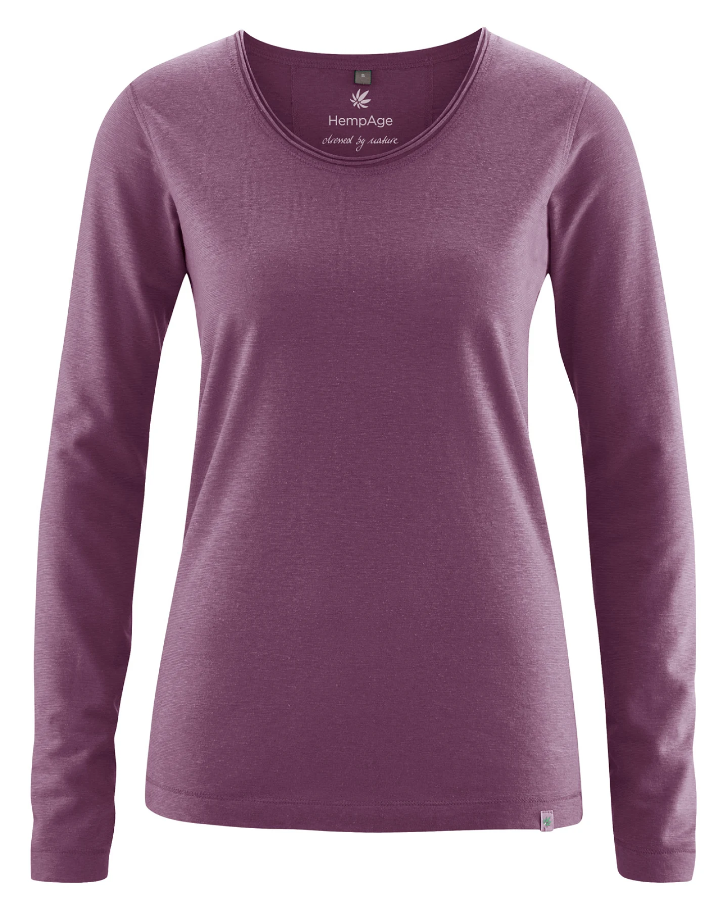 Hempage Damen vegan Langarmshirt Damen Hanf Baumwolle Lila – Ansicht 2