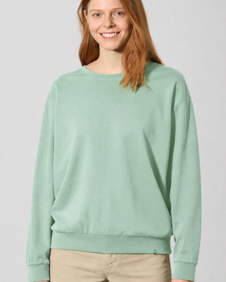 Hempage Damen vegan Sweatshirt Basic Menta Grün