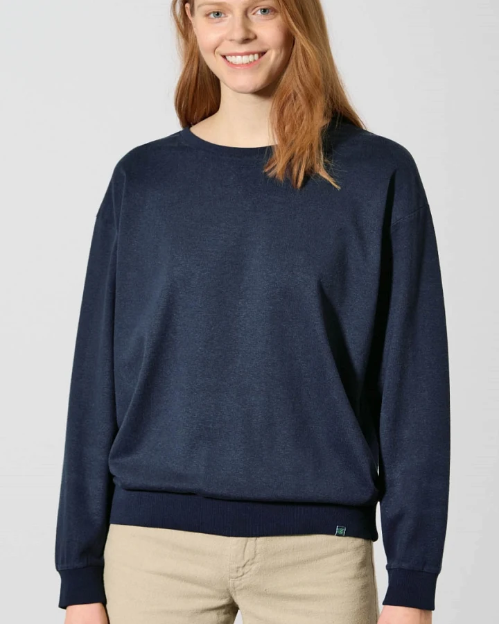 Hempage Damen vegan Sweatshirt Basic Navy