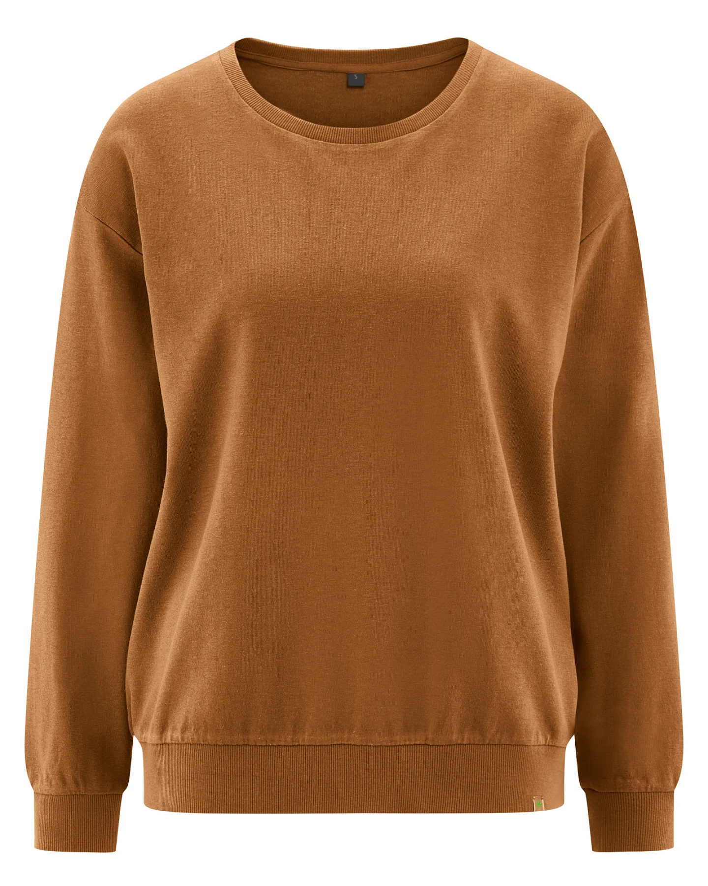 Hempage Damen vegan Sweatshirt Basic Mandelbraun – Ansicht 2