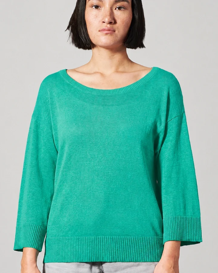 Hempage Damen vegan Leichter Pullover In Smaragdgrün
