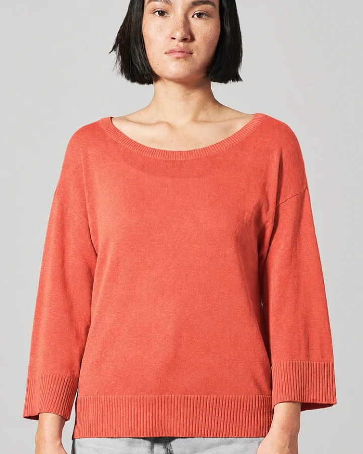 Hempage Damen vegan Pullover Light Weight Orange