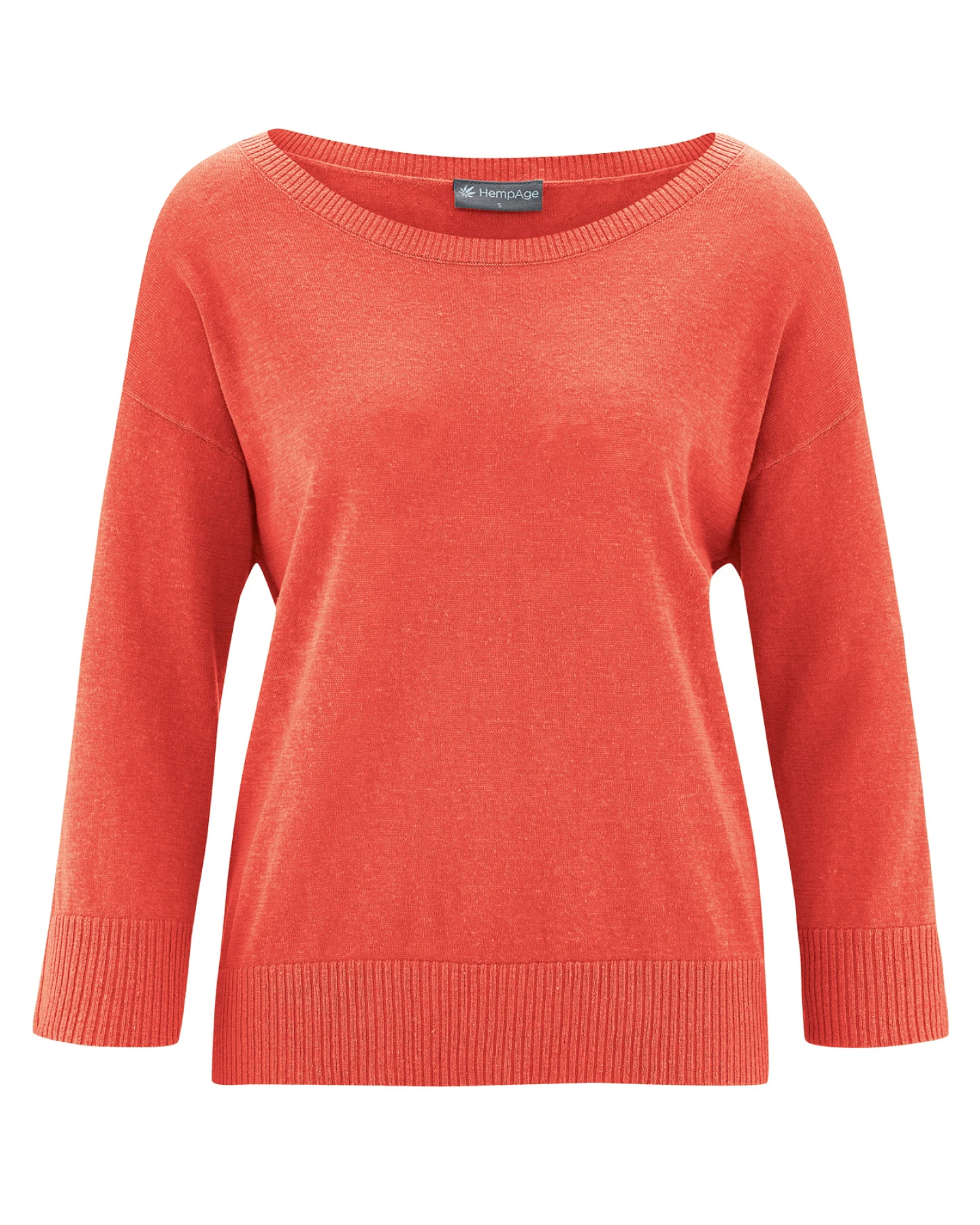 Hempage Damen vegan Pullover Light Weight Orange – Ansicht 2