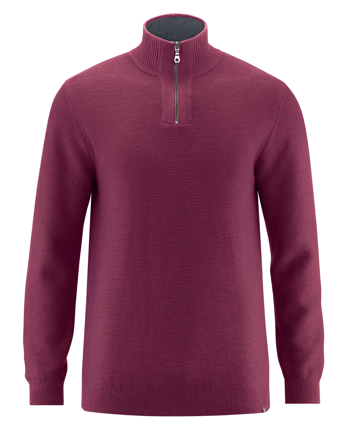 Hempage Herren vegan Pullover Troyer Weinrot – Ansicht 2