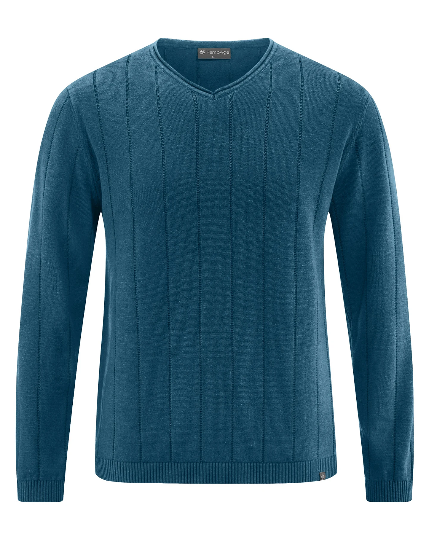 Hempage Herren vegan Strickpullover Striped Reef In Blaugrün – Ansicht 2