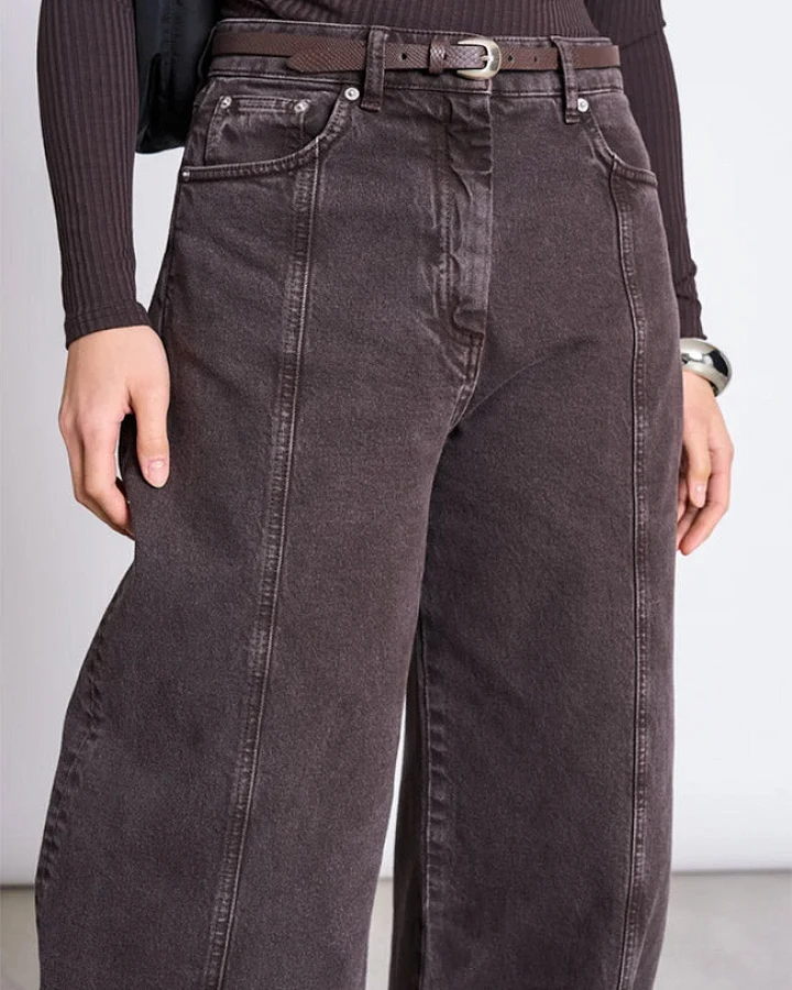 JAN N JUNE Damen vegan Gürtel Seryl Schlange Braun
