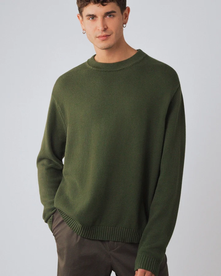 Honest Basics Herren vegan Pullover Crew Thyme